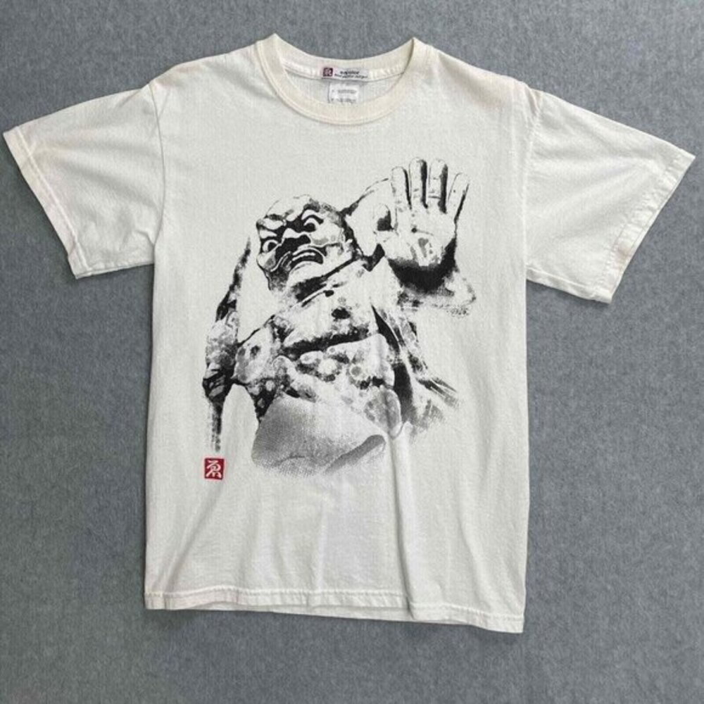 Encolor Hand Painted Designs T-Shirt Mens Small White Cotton Graphic‎